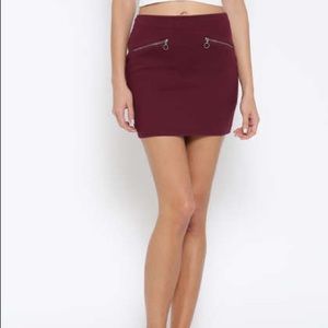 Maroon Mini Skirt